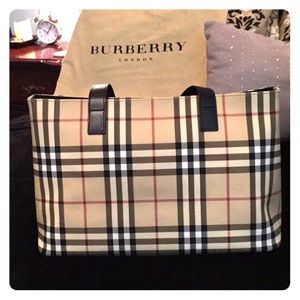 Burberry London Coated Canvas Tote